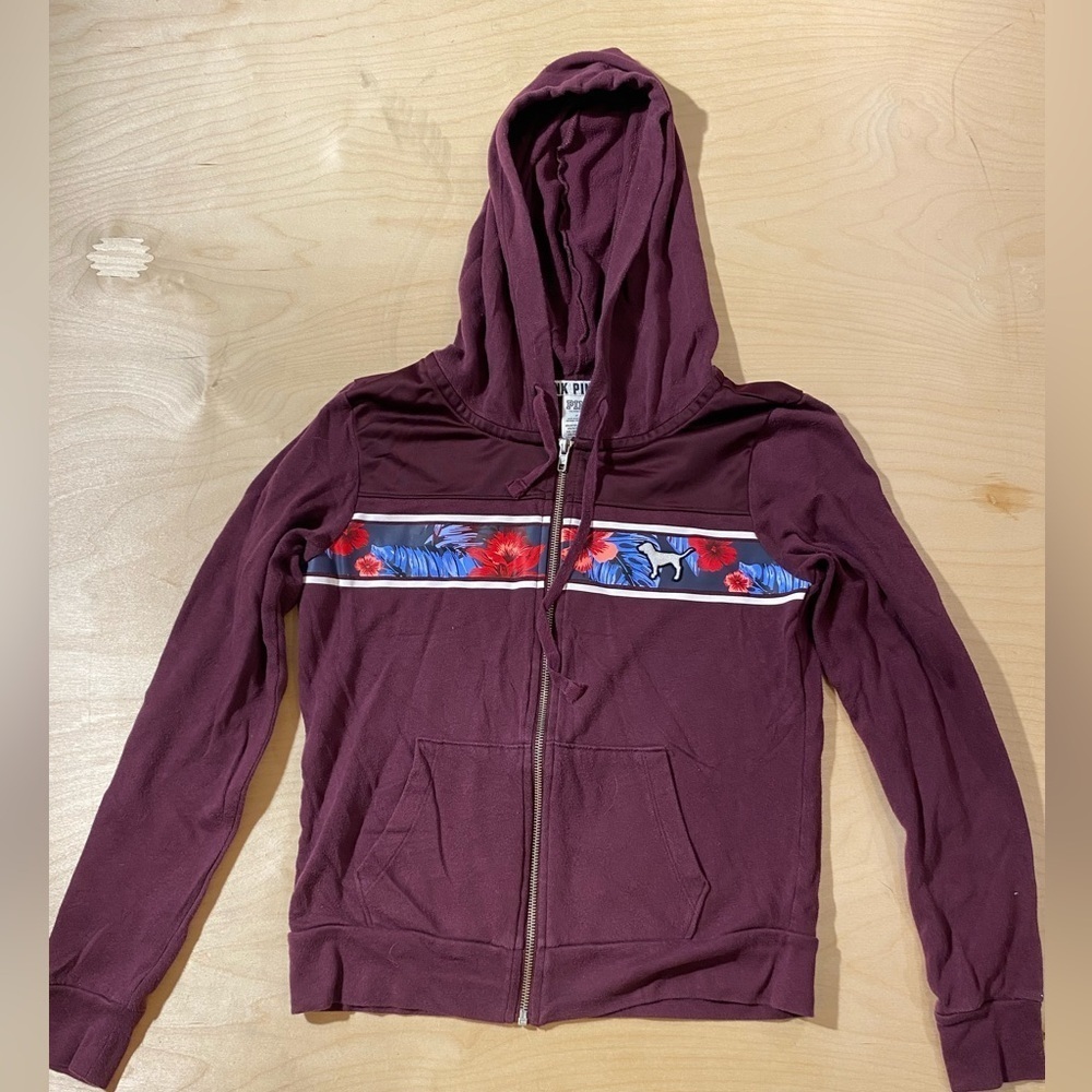 Pink Zip Hooded Jacket Size Small (FY)